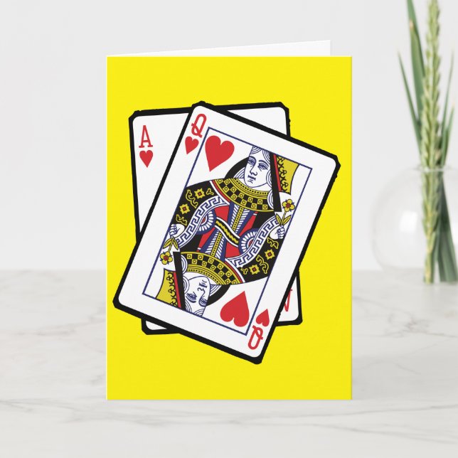 Ace & Queen of Hearts 21st Birthday Card (Front)