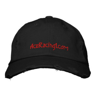 Ace Racing 1.com  distressed twill cap.. Embroidered Hat