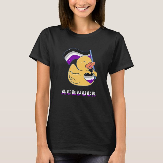 Ace Rubber Duck Rubber Duckling Asexual Flag Asexu T-Shirt (Front)