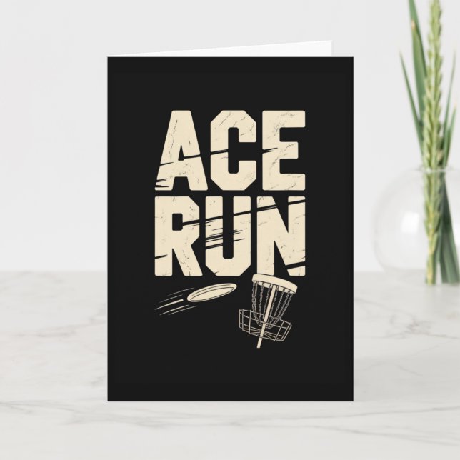 Ace Run Disc Golf Frisbee Sket Chains Retro  Card (Front)