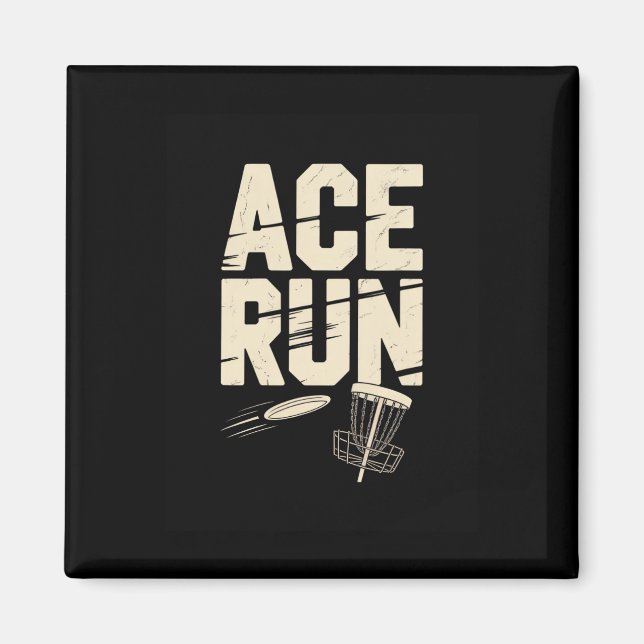 Ace Run Disc Golf Frisbee Sket Chains Retro  Magnet (Front)
