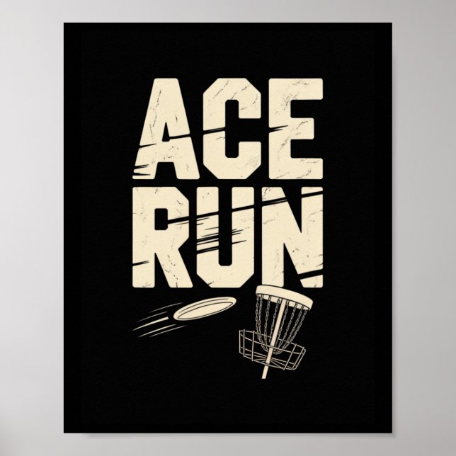 Ace Run Disc Golf Frisbee Sket Chains Retro  Poster (Front)