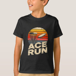Ace Run Retro Disc Golf Sket Ace Run Sunset T-Shirt