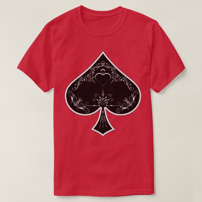 Ace Spade Playing Deck ds Spades Suit T-Shirt (Design Front)