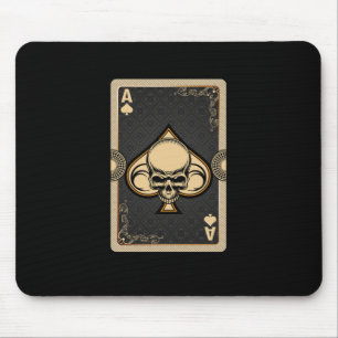 Ace Spades Skull Cards Poker Casino Player Gamblin Mouse Mat
