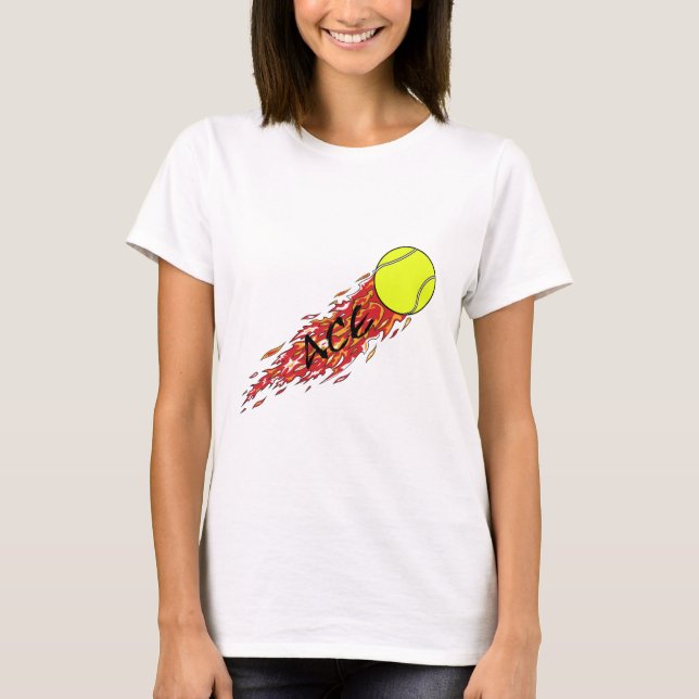 ace tennis ball on fire flames T-Shirt (Front)