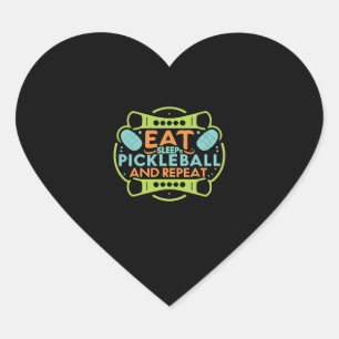 Ace the Court with Pickleball   Heart Sticker
