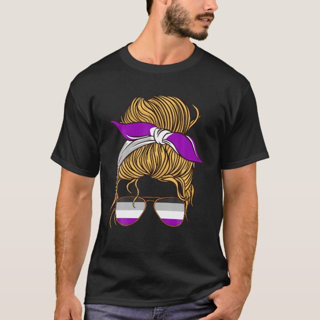 Ace Woman Scarf Hair Don't Care Asexuality Asexual T-Shirt (Front)