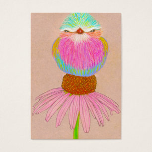 Aceo Art Card ~ Bird on Flower