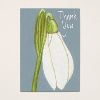 Aceo Art Card ~ Snowdrop Thank You Card