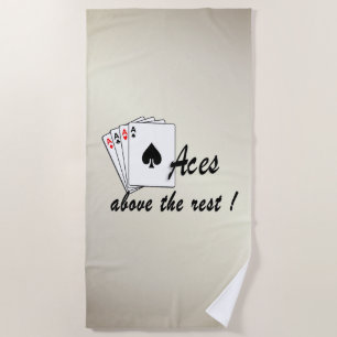 Aces Above the Rest Antique Gold Beach Towel