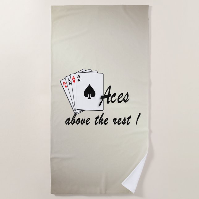 Aces Above the Rest Antique Gold Beach Towel (Front)