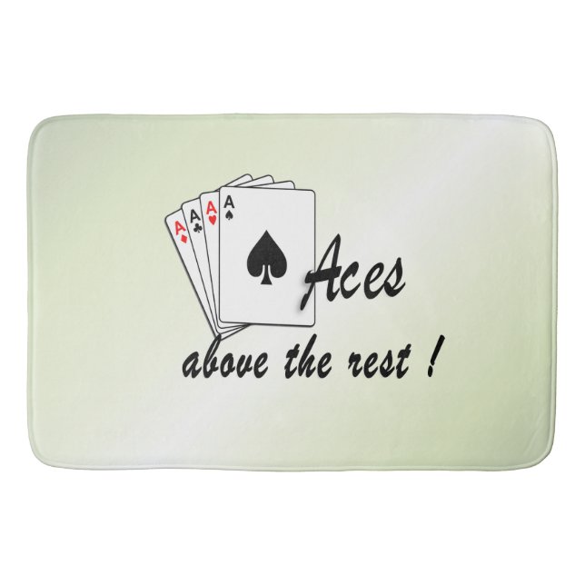 Aces Above the Rest Green Bath Mat (Front)