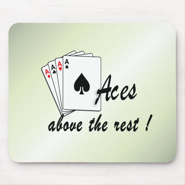 Aces Above the Rest Green Mouse Mat (Front)
