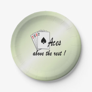 Aces Above the Rest Green Paper Plate