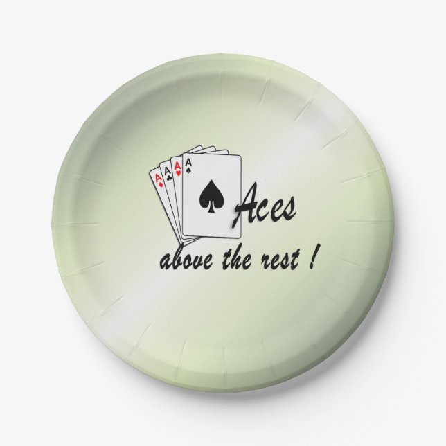 Aces Above the Rest Green Paper Plate (Front)