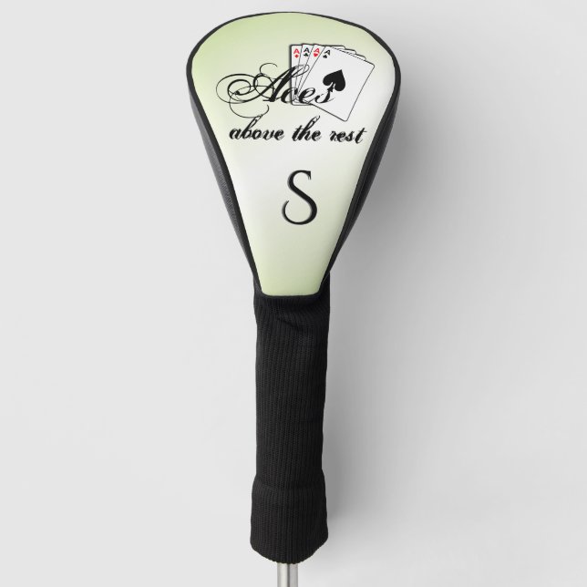 Aces Above the Rest Initial Green Initial Golf Head Cover (Front)
