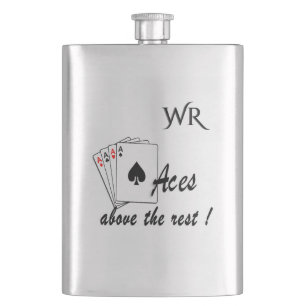 Aces Above the Rest Monogrammed Hip Flask