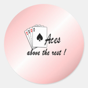Aces Above the Rest Red Classic Round Sticker