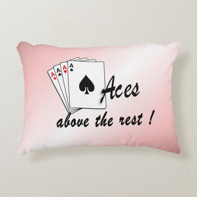 Aces Above the Rest Red Decorative Cushion (Front)