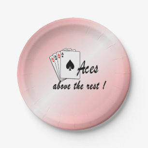 Aces Above the Rest Red Paper Plate