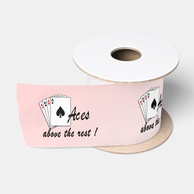 Aces Above the Rest Red Satin Ribbon (Spool)