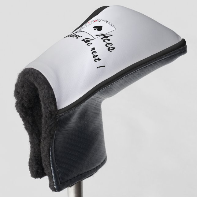 Aces Above the Rest Silver Golf Head Cover (3/4 Front)