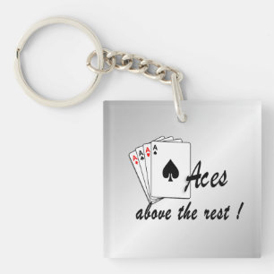 Aces Above the Rest Silver Key Ring