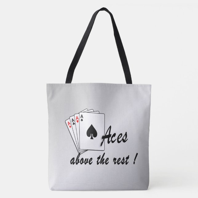Aces Above the Rest Silver Tote Bag (Front)