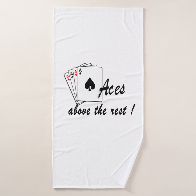 Aces Above the Rest White Bath Towel (Bath Towel)
