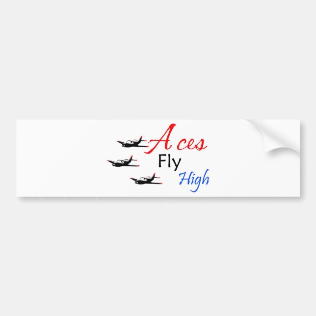 Aces fly high bumper sticker (Front)