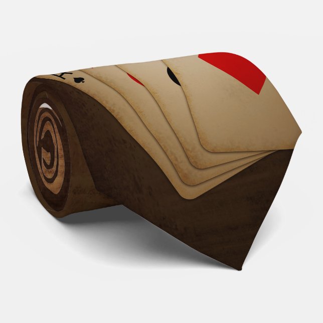 Aces High Casino Gambling Necktie Design (Rolled)