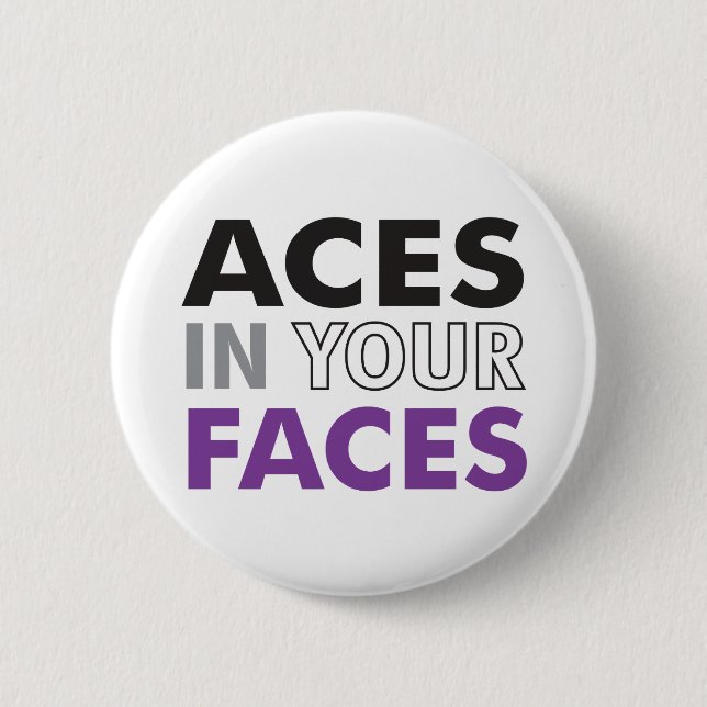 Aces In Your Faces Button (Front)