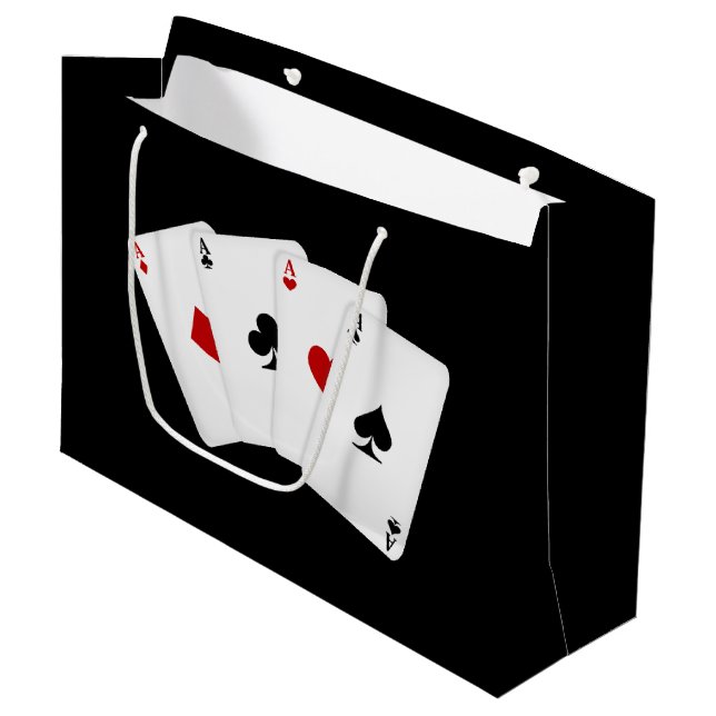 Aces large gift bag gambling party (Front Angled)