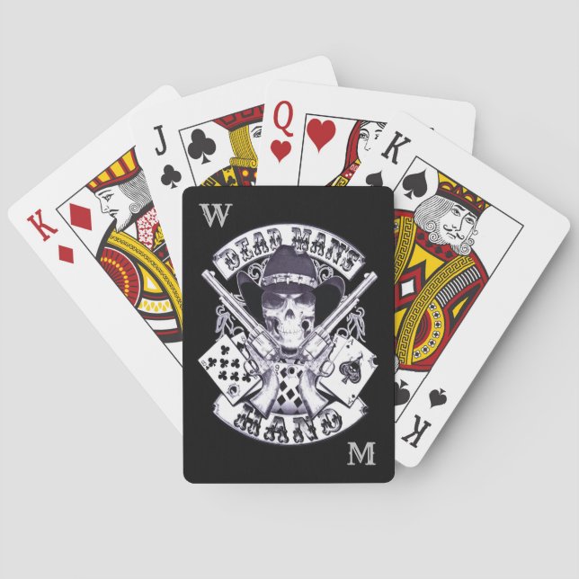 Aces N Eights Dead Man's Hand Personal Monogram Playing Cards (Back)