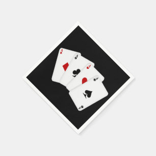 Aces party playing cards gambling paper napkins