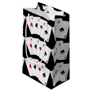 Aces Playing cards tiled gambling small gift bag