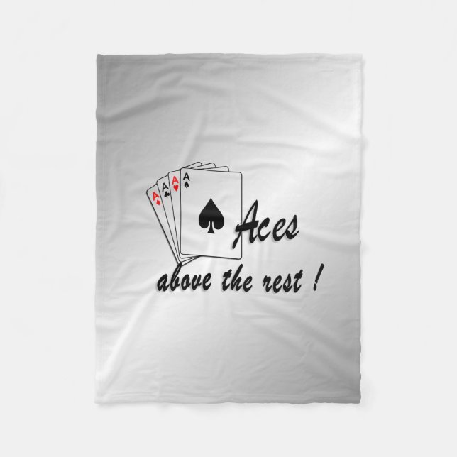 Aces Poker Hand Fleece Blanket (Front)