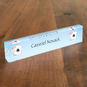 Aces Poker Hand Personal Desk Name Plate