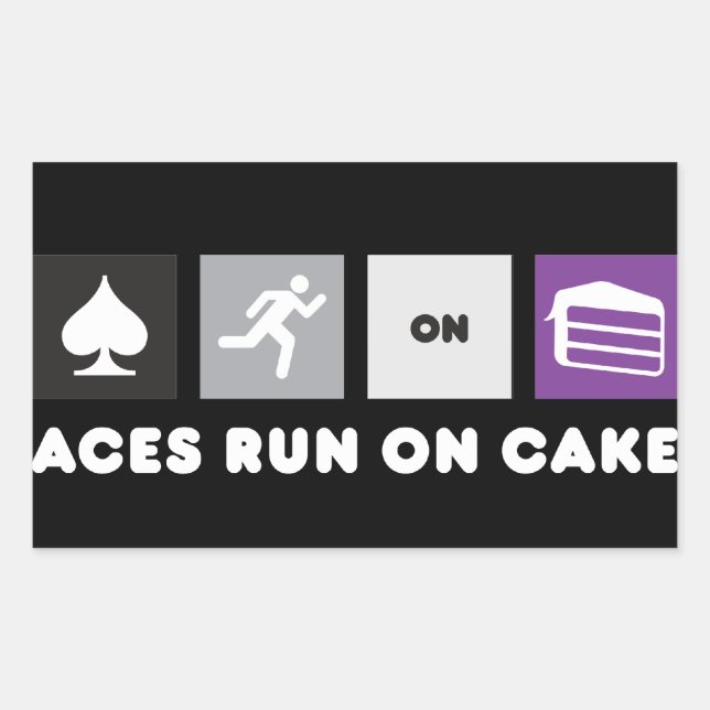 Aces Run on Cake Sticker Dark (Front)
