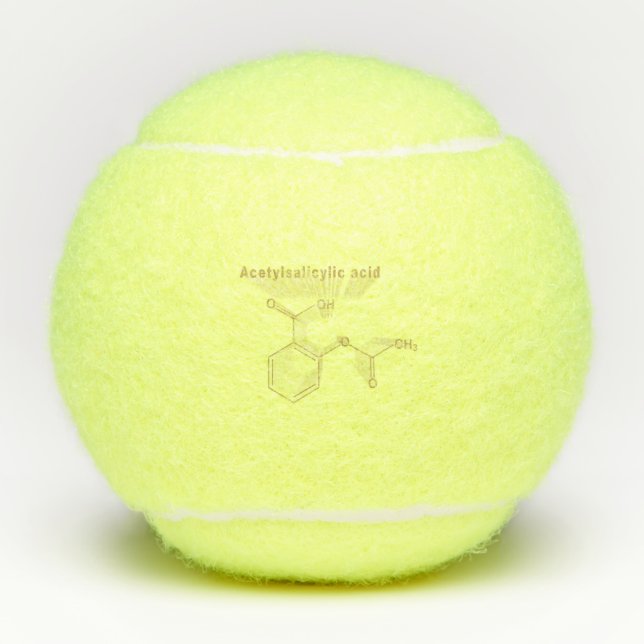 Acetylsalicylic acid, aspirin, Structural chemical Tennis Balls (Front)
