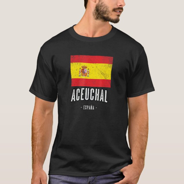 Aceuchal Spain Es Flag City   Bandera Ropa   T-Shirt (Front)