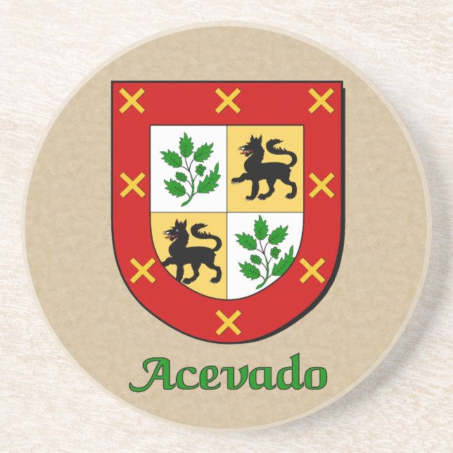 Acevado Family Shield Coaster (Front)