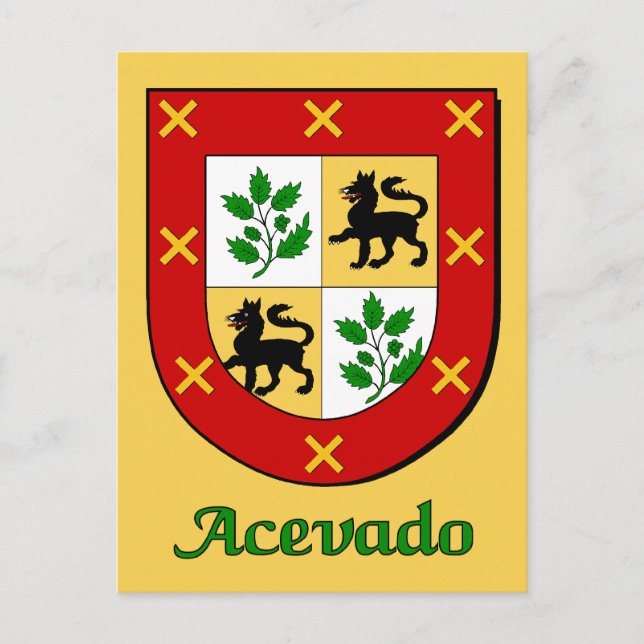 Acevado Family Shield Postcard (Front)