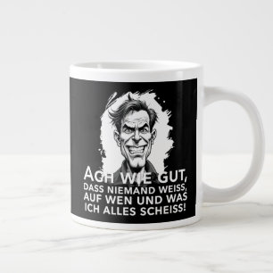 Ach wie gut, dass niemand weiß, worauf ich... large coffee mug