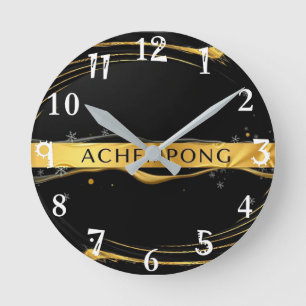 Achempong: Auric Cascade Liquid Gold Opulence Round Clock