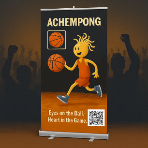 Achempong BB Basketball Merch – Playful Sports Art Retractable Banner