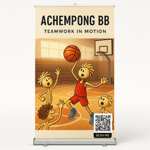 Achempong BB — Teamwork in Motion Basketball Game Retractable Banner