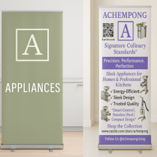 Achempong Culinary Display: QR & Text Monogram Retractable Banner