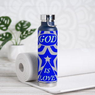 Achempong God Is Love Star Blue & Grey Stainless  Water Bottle